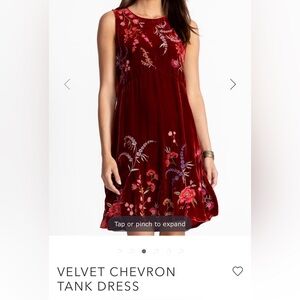 Johnny Was Velvet Sleeveless Dresss